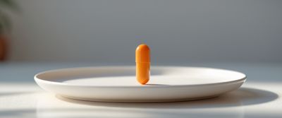 Single Orange Capsule on Plate