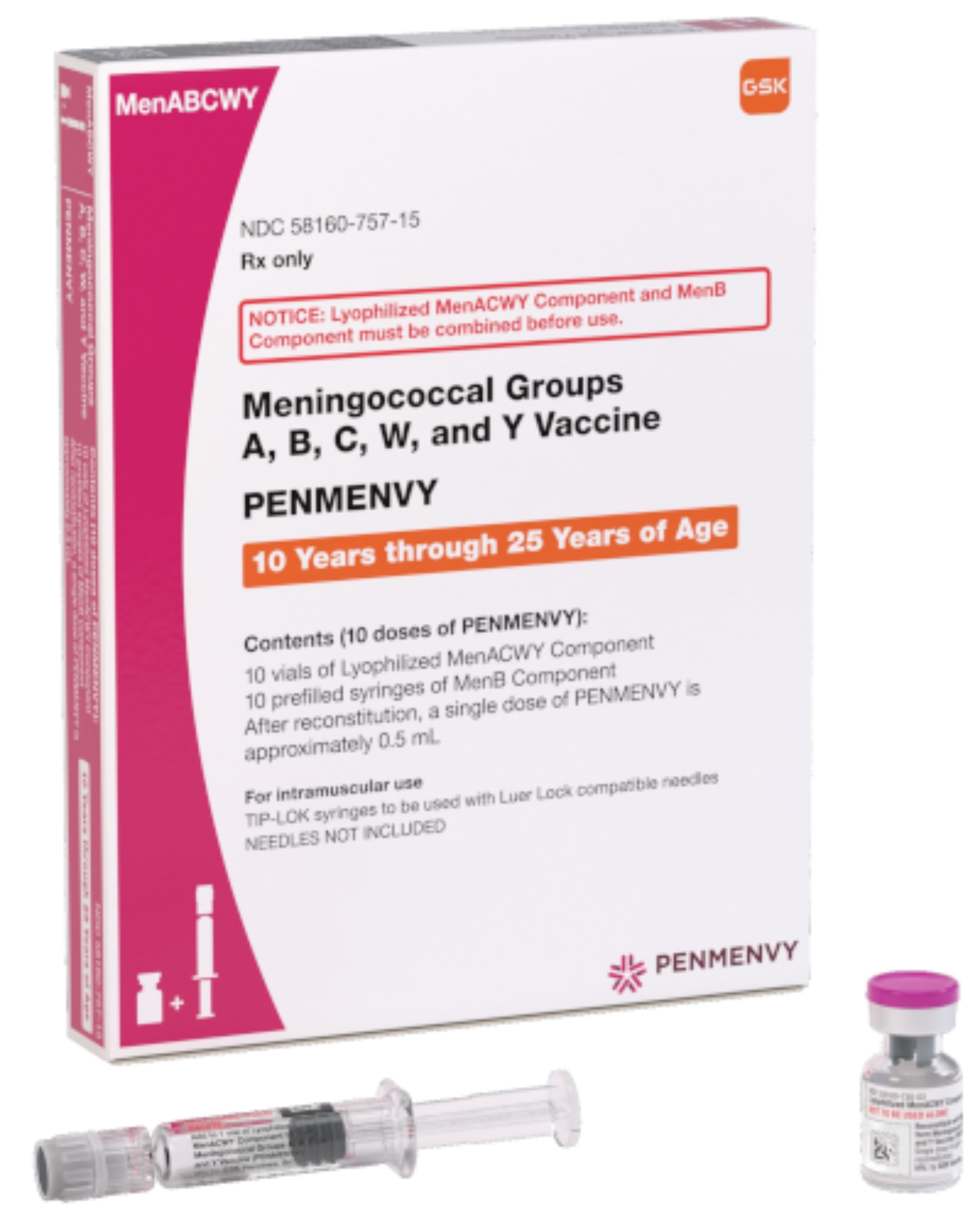 Meningococcal Penbraya (PenmENVY) vaccine vial