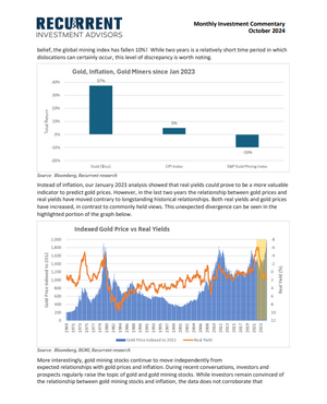 Oct 2024 - railroads offer a glimpse into midstream's future; gold's relationship to yield confounds expectations