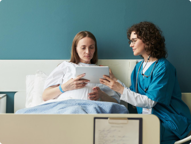 Image of healthcare professional with patient