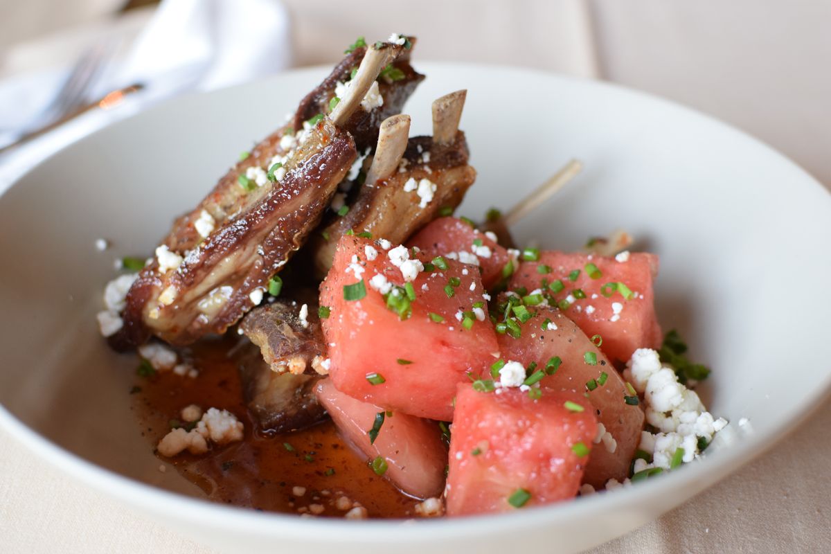 Crispy Lamb Ribs with Harissa and Honey Reduction, Spiced Watermelon and Feta (3).jpg