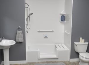 Step-Thru Bath Tub Shower Easily Accessible Walk-In Shower