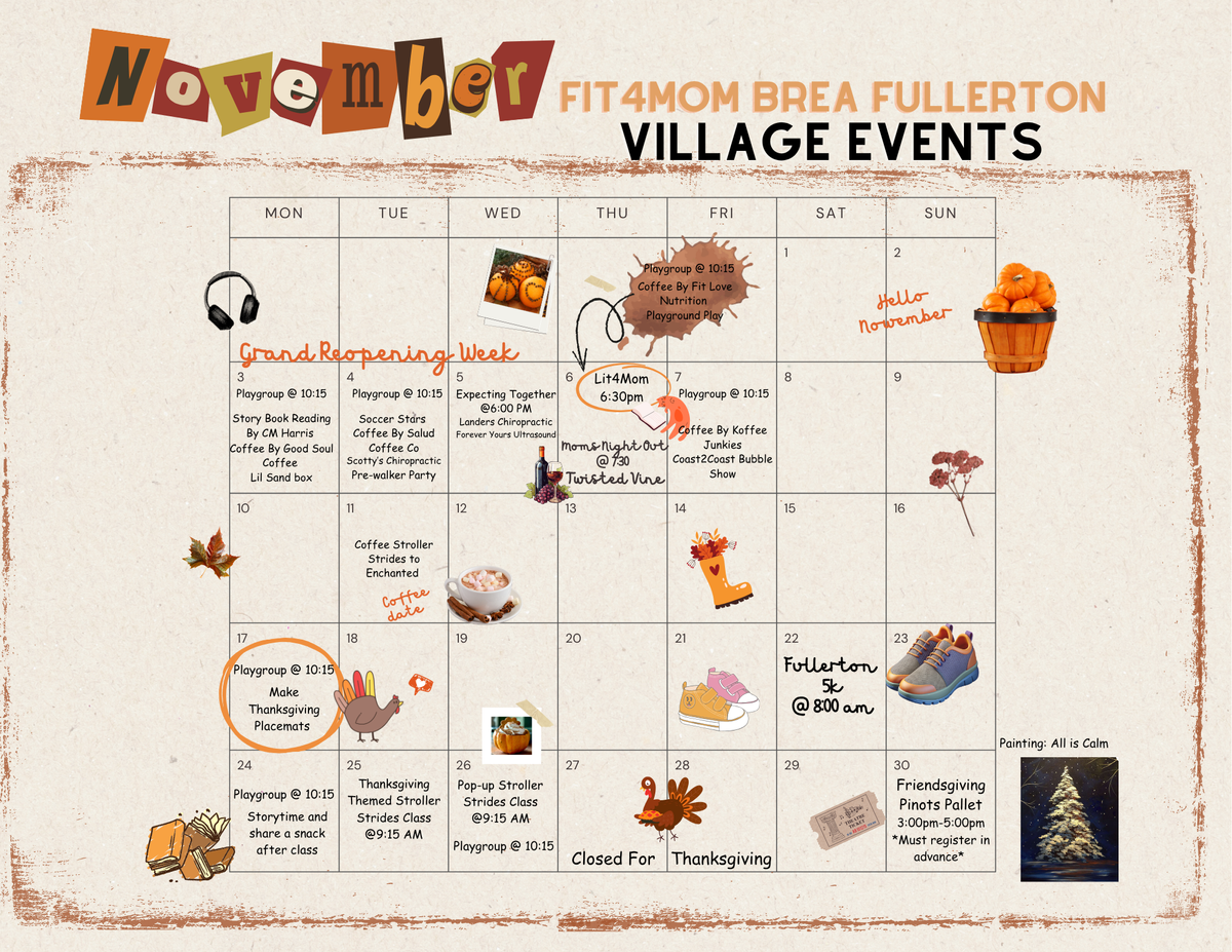 Orange Brown And Green Collage Moodboard November 2025 Calendar (8.5 x 11 Mailing Label).png