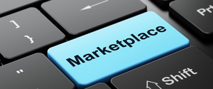 Photo illustration of a Marketplace button in place of the actual Enter button