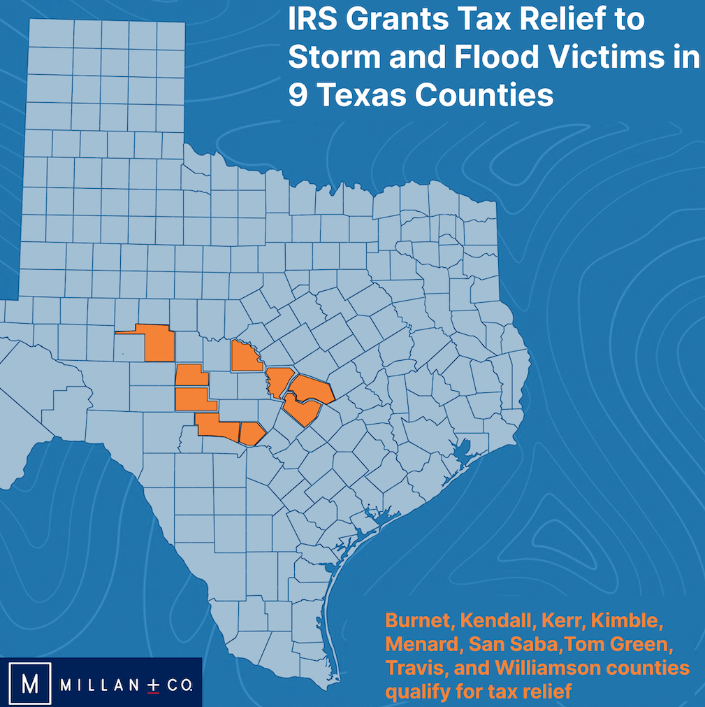 IRS Grants Tax Relief to Victims of Flooding in 9 Texas Counties