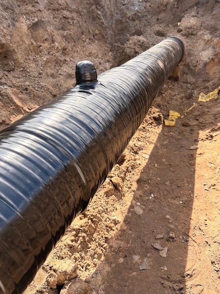 Schadstelle mit dem Schuck Reparaturstück "Kieler Kappe" ausgebessert Baustelle fertig