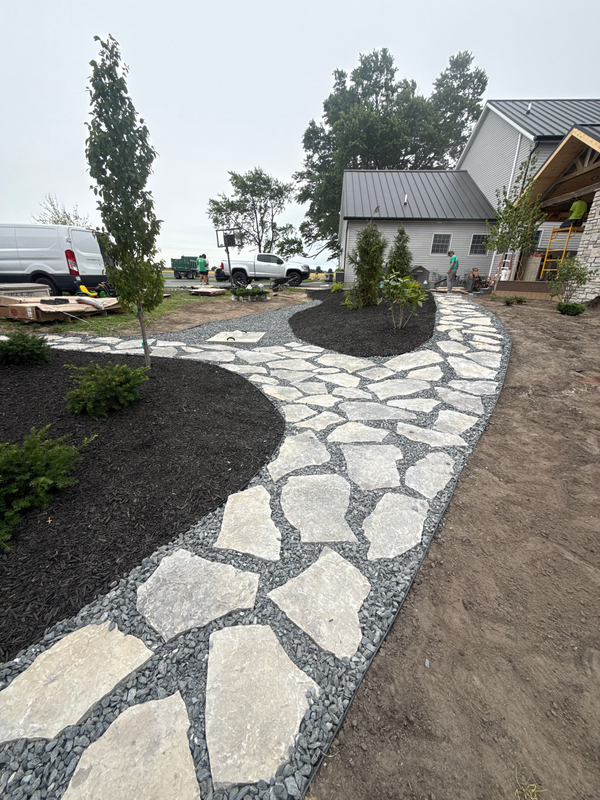 Custom Stone Walkway Installation